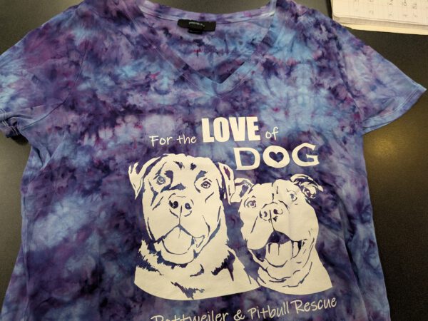 Purple & Blue V Neck LADIES Tie Dye
